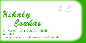 mihaly csukas business card