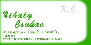 mihaly csukas business card